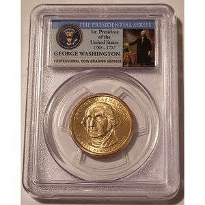 2007 P George Washington Presidential Dollar Pos A MS65 PCGS FDI Portrait Label